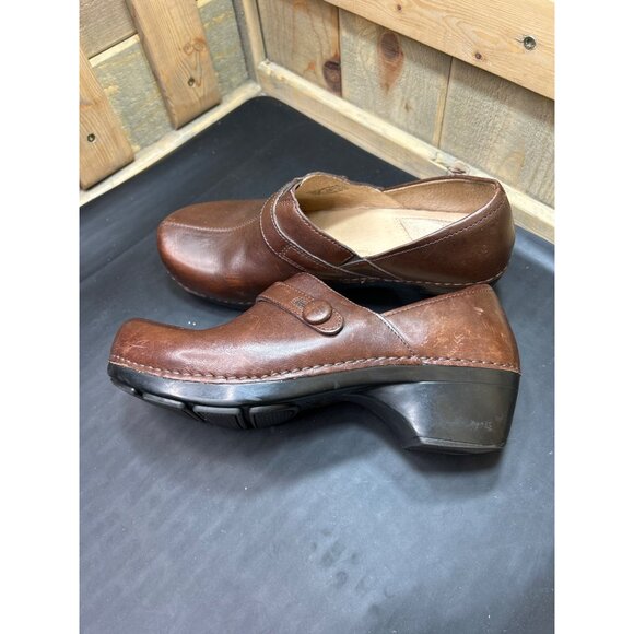 Dansko Womens Brown Leather Slip-On Clog Shoes Size 11-11.5 - Picture 6 of 8